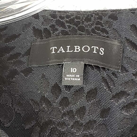 Talbots Blazer Jacket Women’s Size 10 Black Open Front Stretch Lined Floral - Picture 5 of 7
